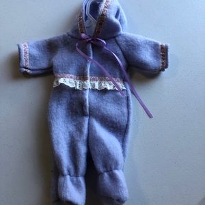 Lilac purple pajama onesie for 18” doll!